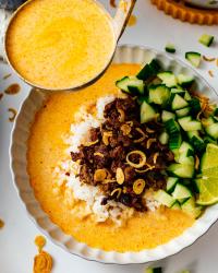 Crispy Beef Brothy Rice Bowls: A Comforting Asian Dish